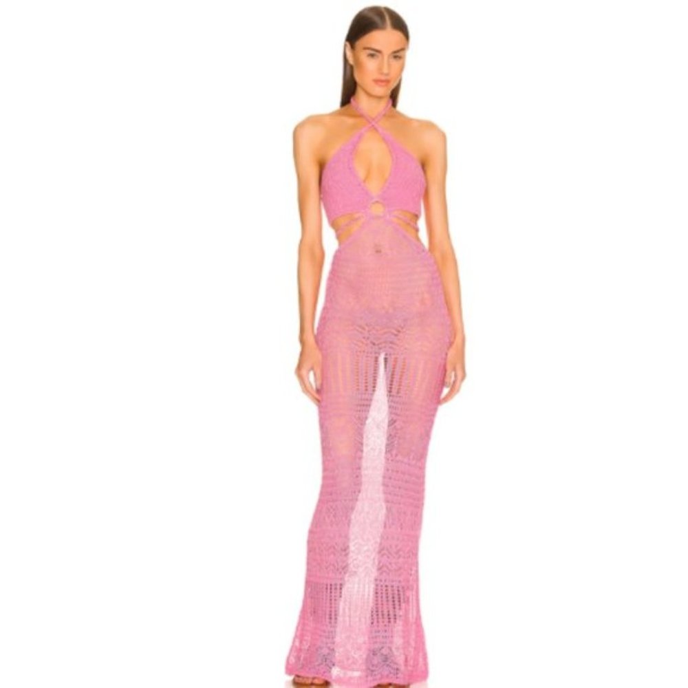DUNDAS x REVOLVE Maia Maxi Dress in Pink NWT Size Large